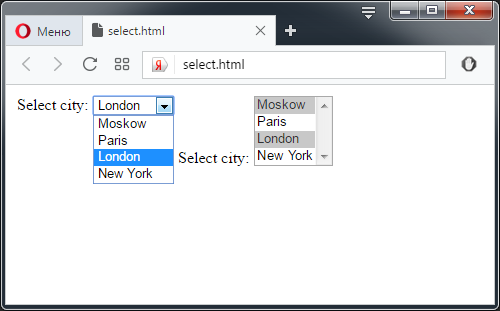 Работа с html select в режиме multiple, отличия от обычного режима